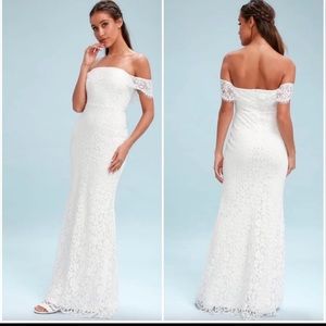 Lulus Lace Off Shoulder Dress• Small